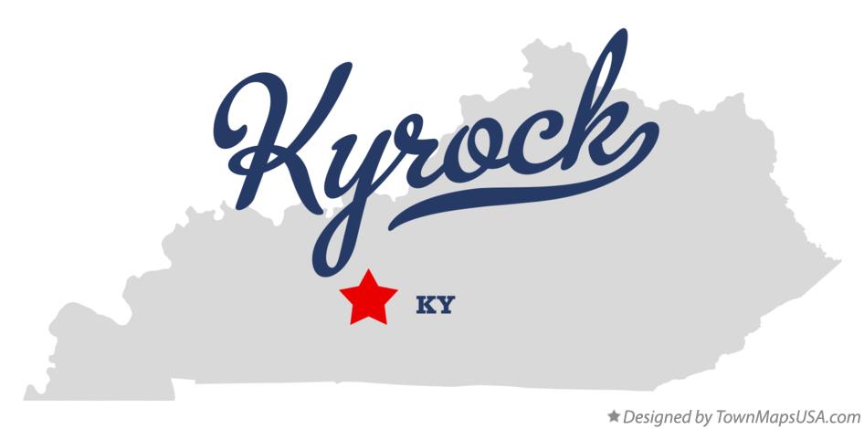 Map of Kyrock Kentucky KY