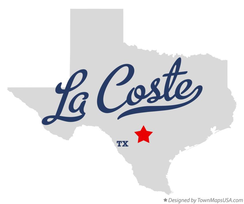 Map of La Coste Texas TX