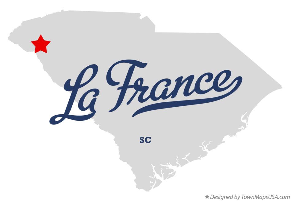 Map of La France South Carolina SC