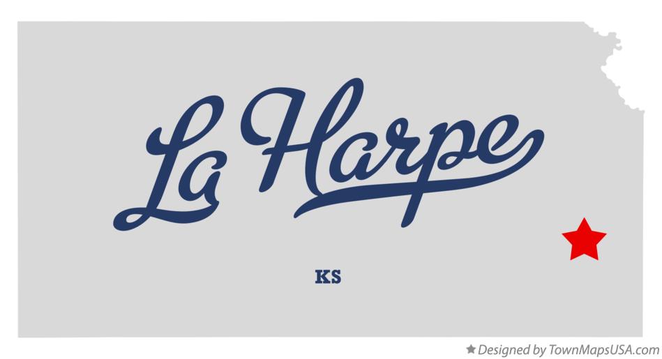 Map of La Harpe Kansas KS