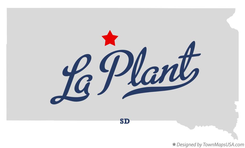 Map of La Plant South Dakota SD