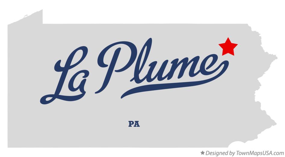 Map of La Plume Pennsylvania PA