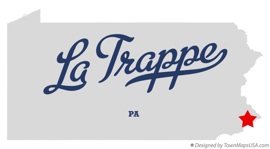 Map of La Trappe Pennsylvania PA