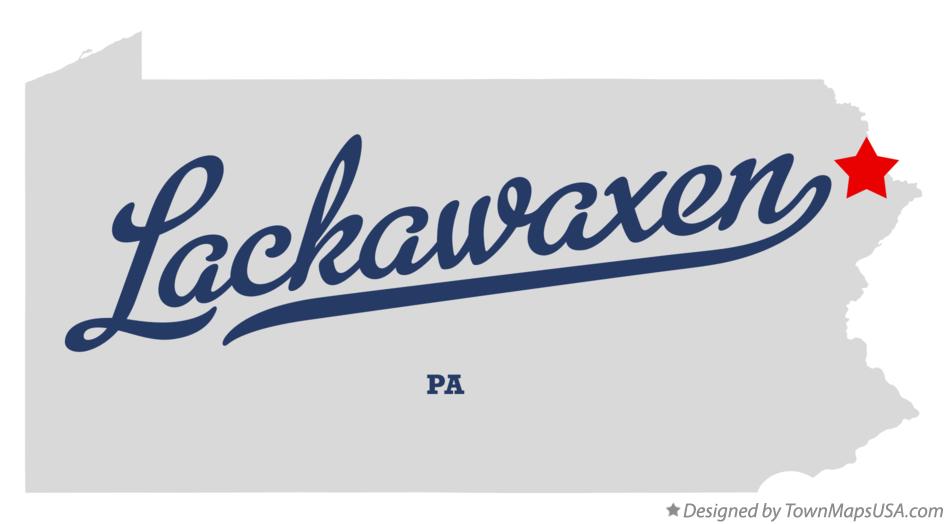 Map of Lackawaxen Pennsylvania PA
