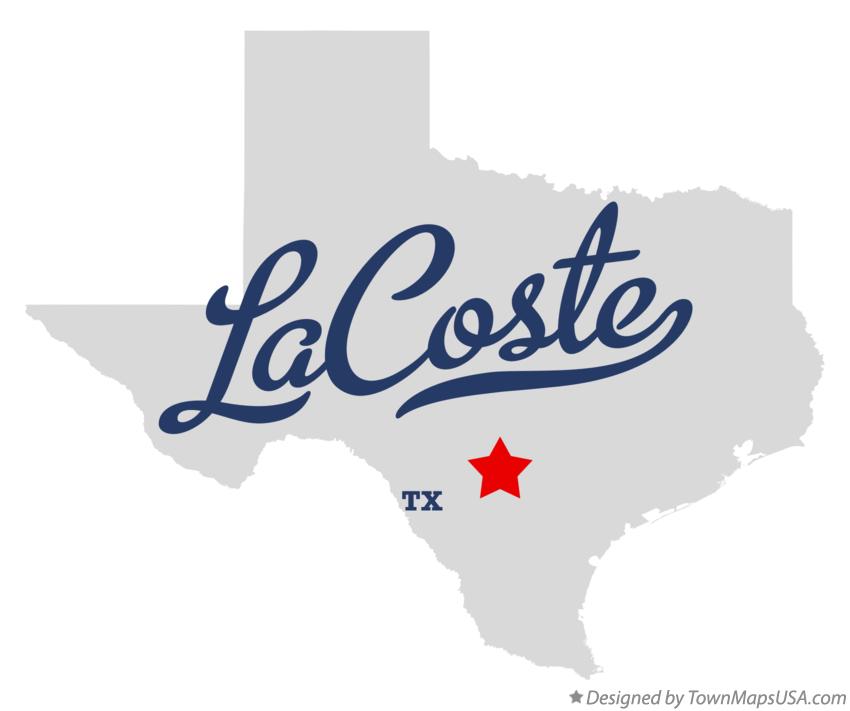 Map of LaCoste Texas TX