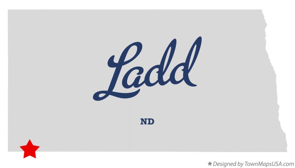 Map of Ladd North Dakota ND