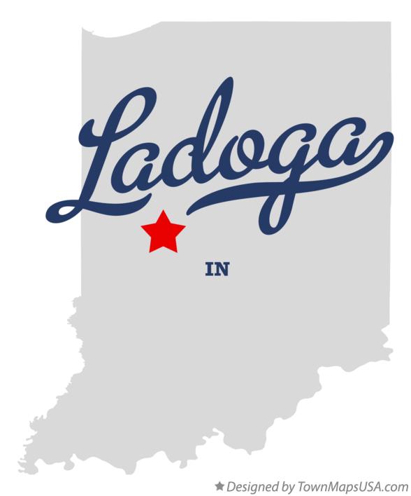 Map of Ladoga Indiana IN