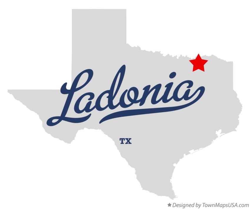Map of Ladonia Texas TX