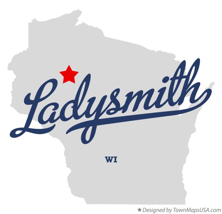 Map of Ladysmith Wisconsin WI