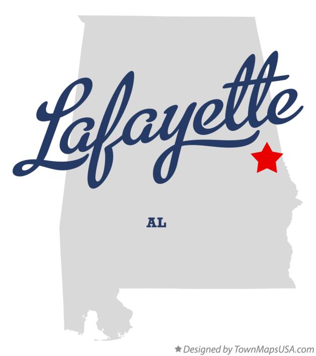 Map of Lafayette Alabama AL