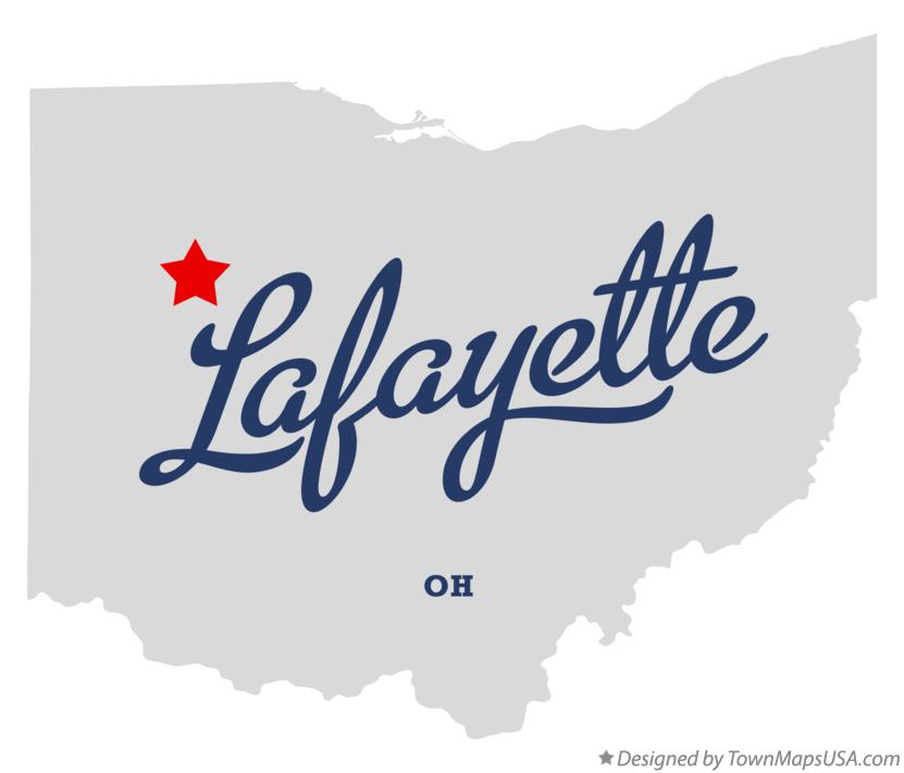 Map of Lafayette Ohio OH