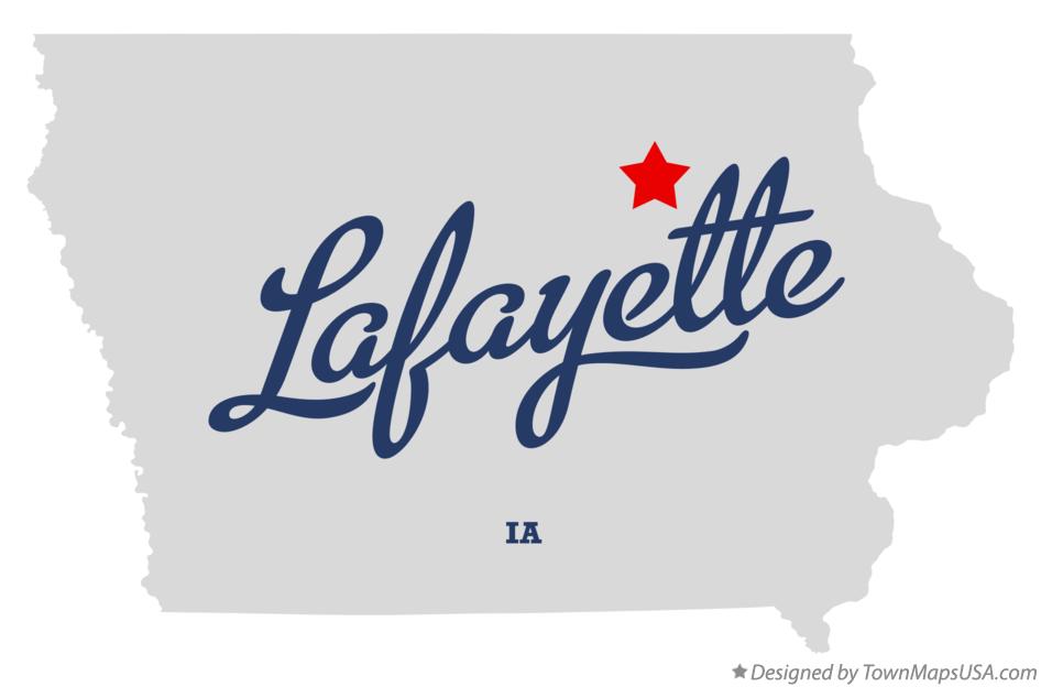 Map of Lafayette Iowa IA