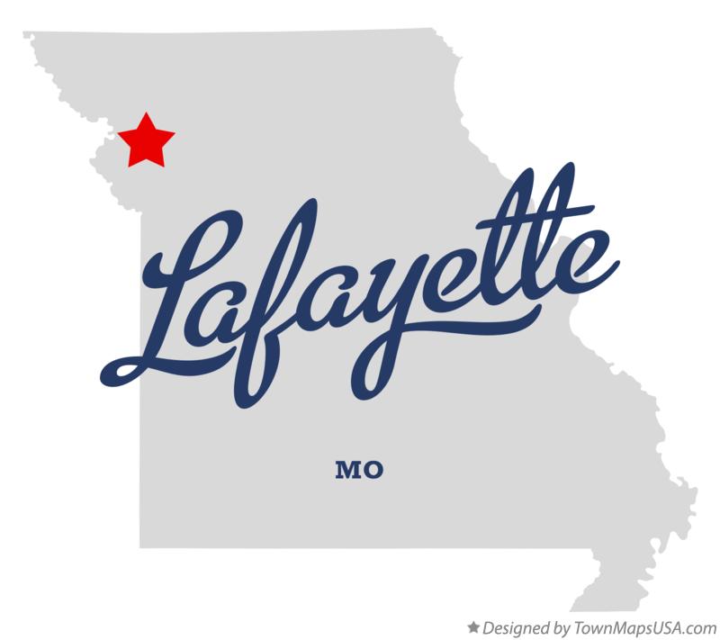 Map of Lafayette Missouri MO