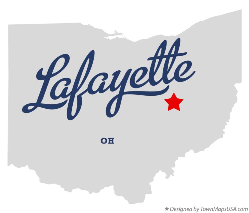 Map of Lafayette Ohio OH