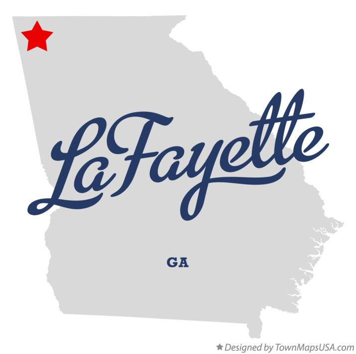 Map of LaFayette Georgia GA