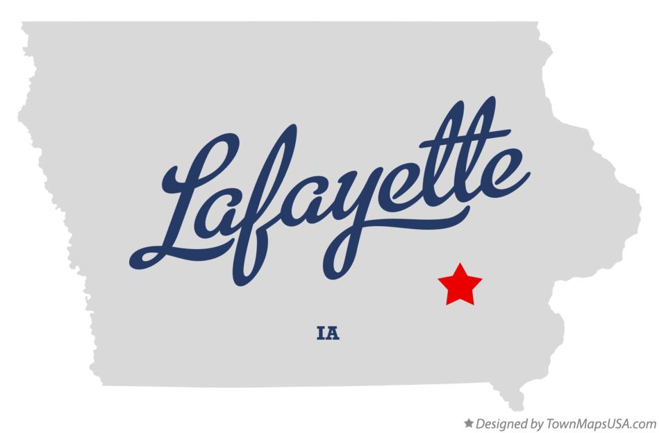 Map of Lafayette Iowa IA