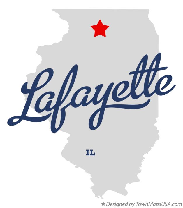 Map of Lafayette Illinois IL
