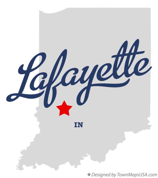 Map of Lafayette Indiana IN