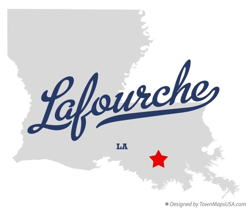 Map of Lafourche Louisiana LA