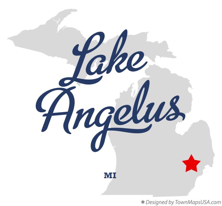 Map of Lake Angelus Michigan MI