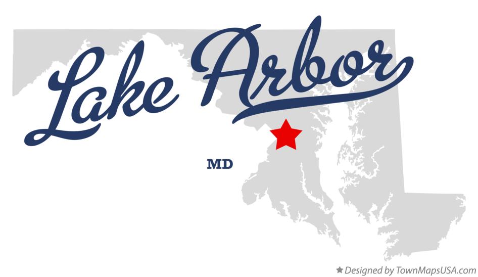 Map of Lake Arbor Maryland MD