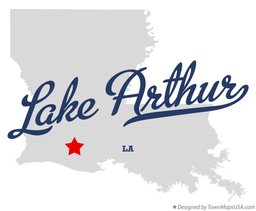 Map of Lake Arthur Louisiana LA
