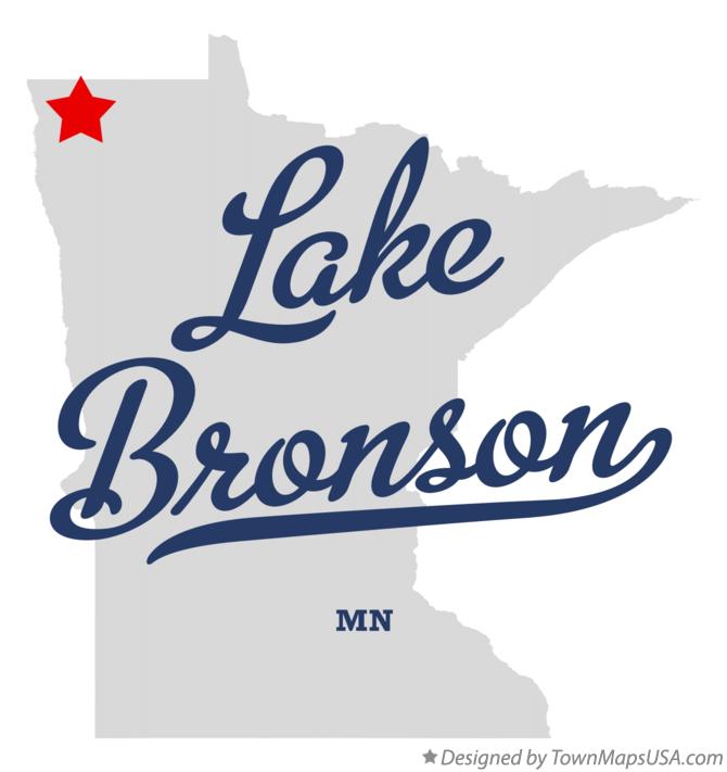 Map of Lake Bronson Minnesota MN