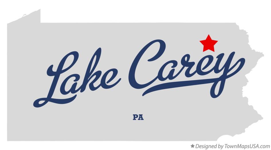 Map of Lake Carey Pennsylvania PA