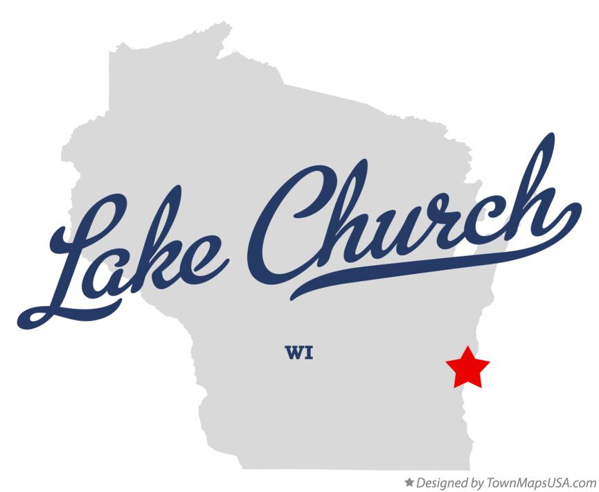 Map of Lake Church Wisconsin WI