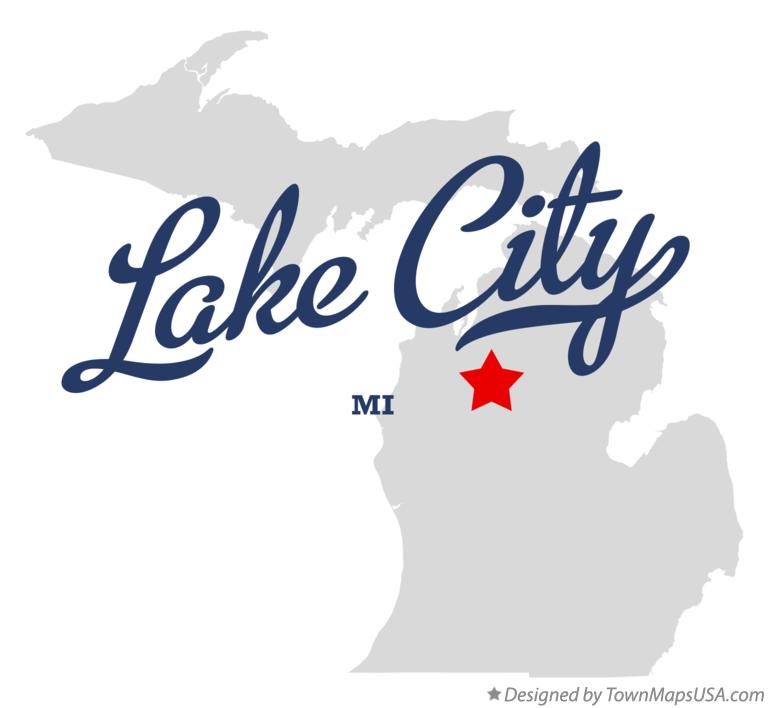 Map of Lake City Michigan MI