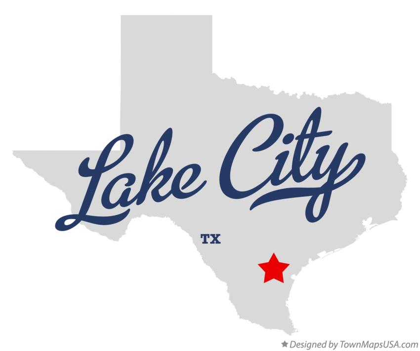 Map of Lake City Texas TX