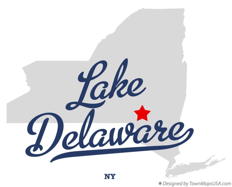 Map of Lake Delaware New York NY