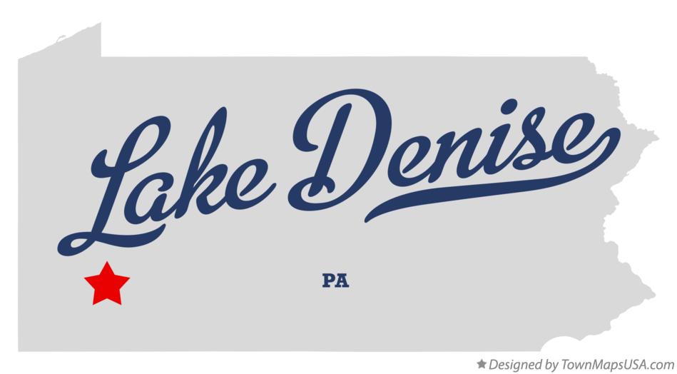 Map of Lake Denise Pennsylvania PA
