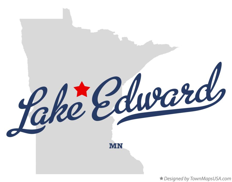 Map of Lake Edward Minnesota MN