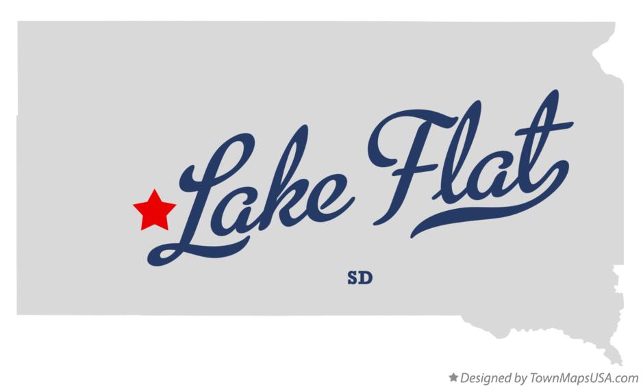 Map of Lake Flat South Dakota SD