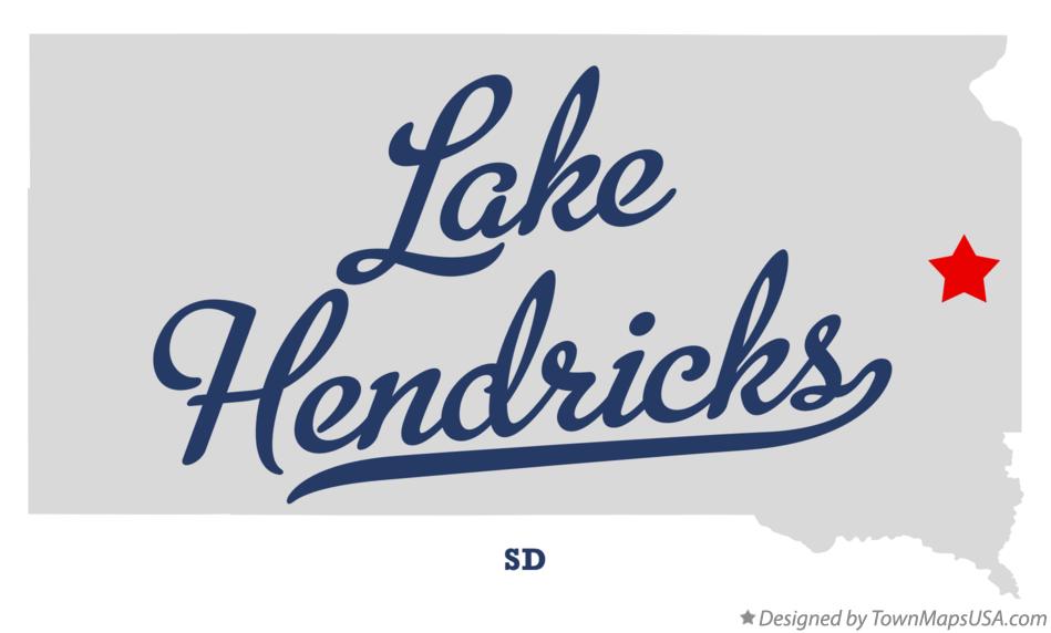 Map of Lake Hendricks South Dakota SD