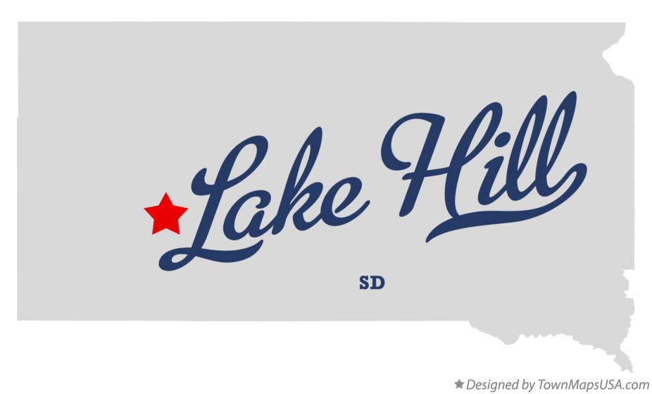 Map of Lake Hill South Dakota SD