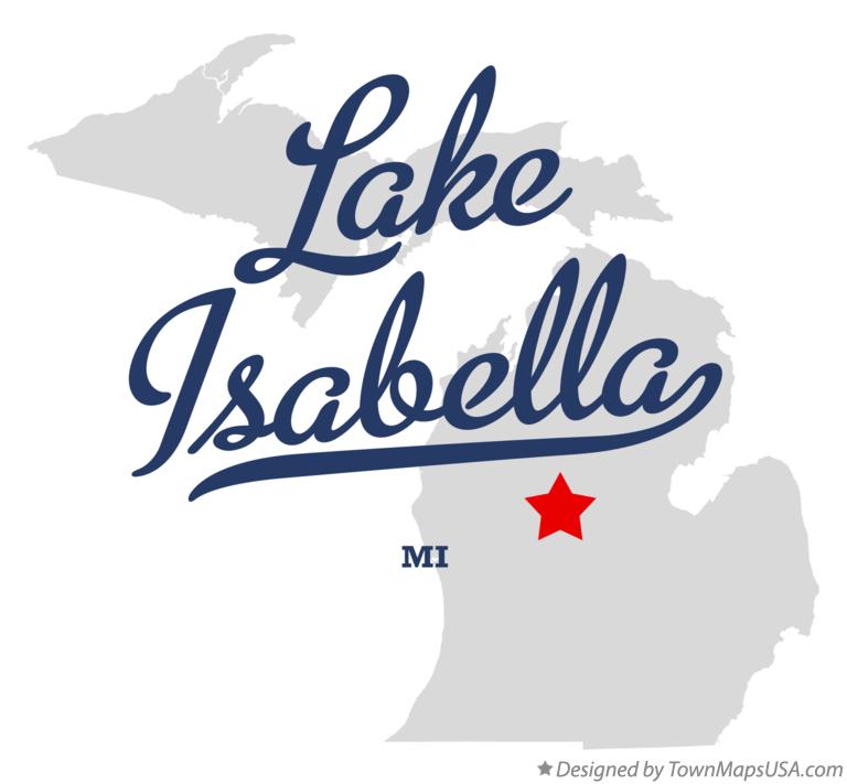 Map of Lake Isabella Michigan MI