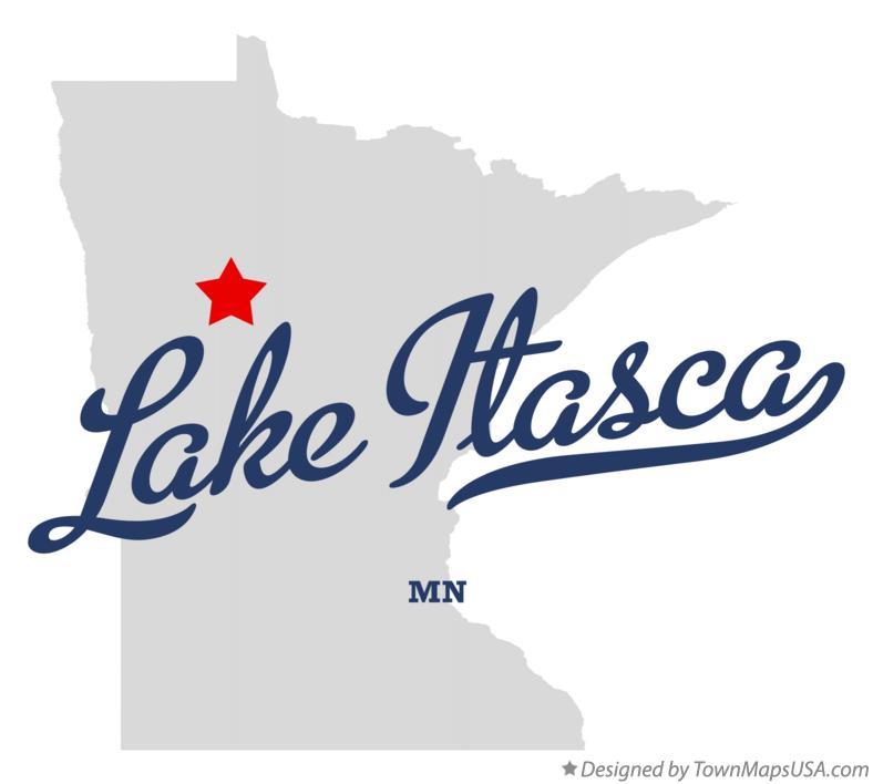 Map of Lake Itasca Minnesota MN