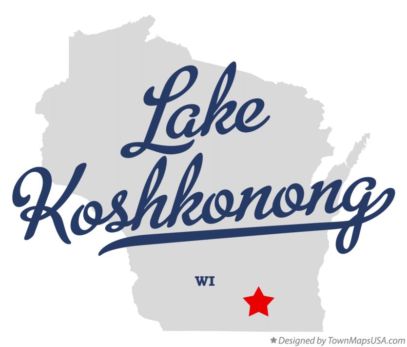 Map of Lake Koshkonong Wisconsin WI