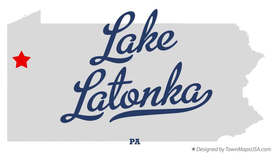Map of Lake Latonka Pennsylvania PA