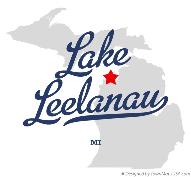 Map of Lake Leelanau Michigan MI