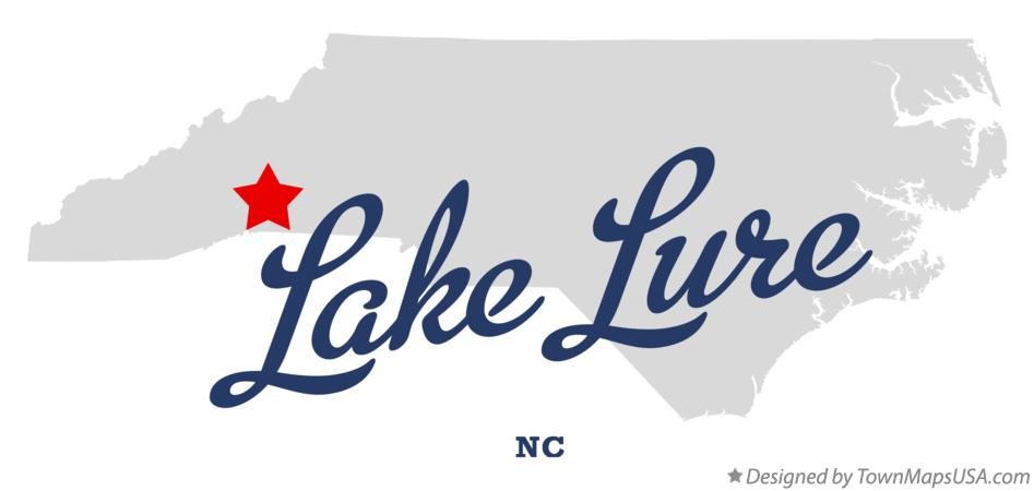 Map of Lake Lure North Carolina NC