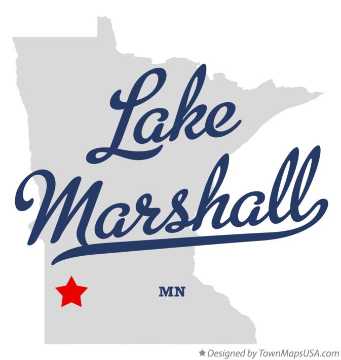 Map of Lake Marshall Minnesota MN