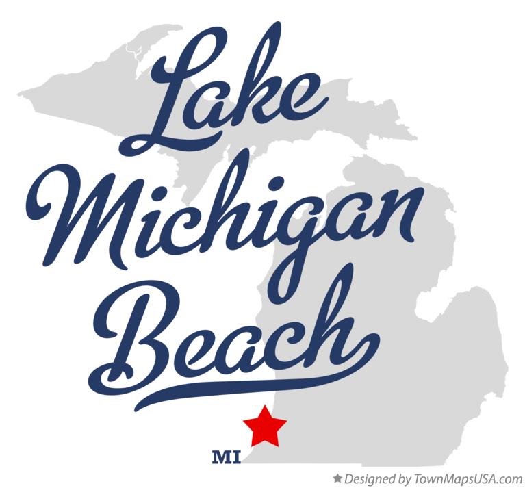 Map of Lake Michigan Beach Michigan MI