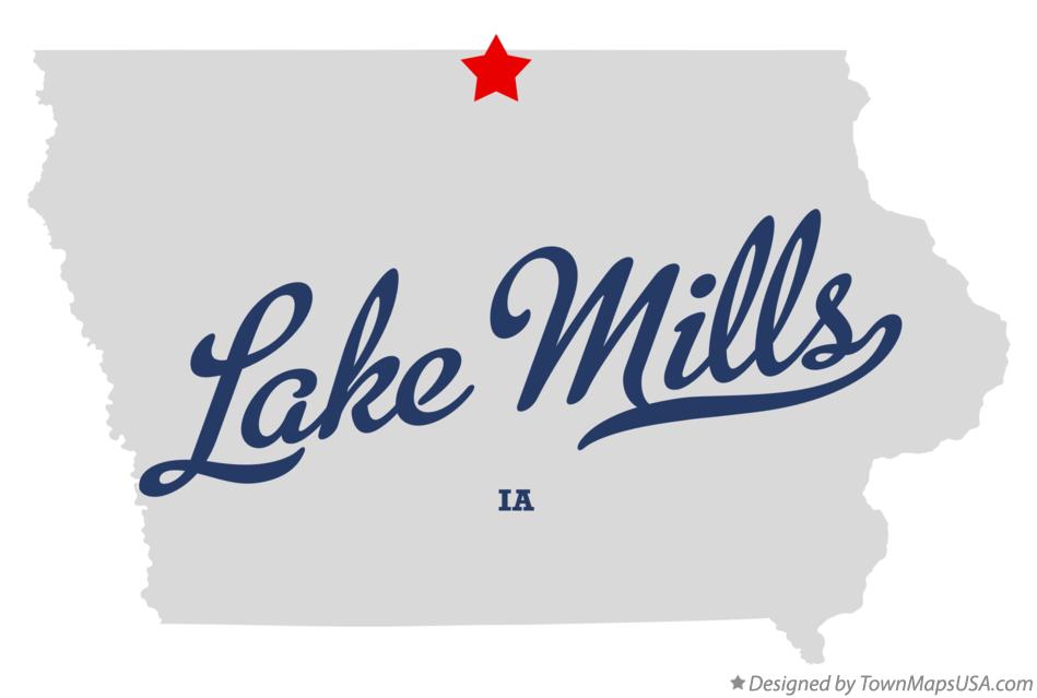 Map of Lake Mills Iowa IA