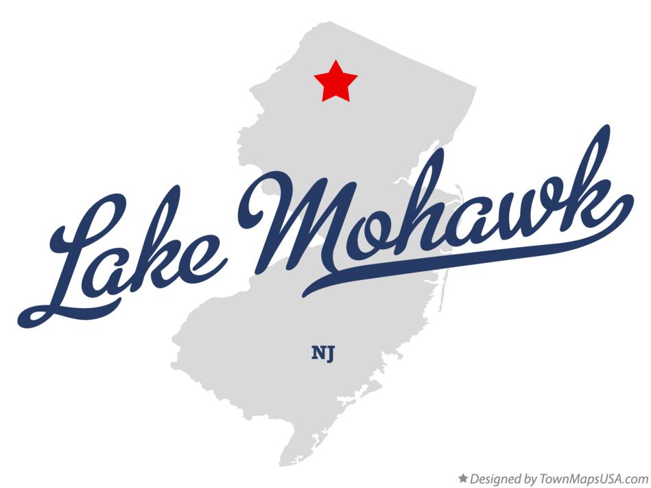 Map of Lake Mohawk New Jersey NJ