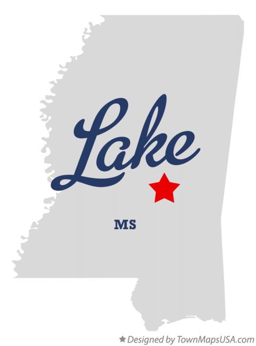 Map of Lake Mississippi MS