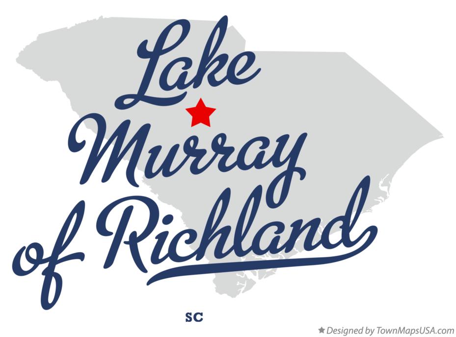 Map of Lake Murray of Richland South Carolina SC