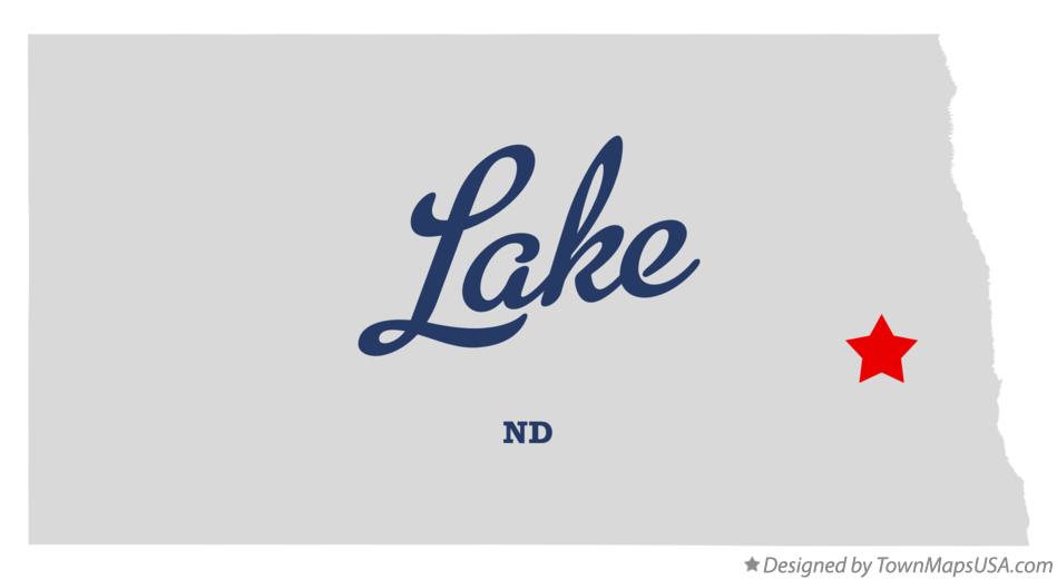 Map of Lake North Dakota ND